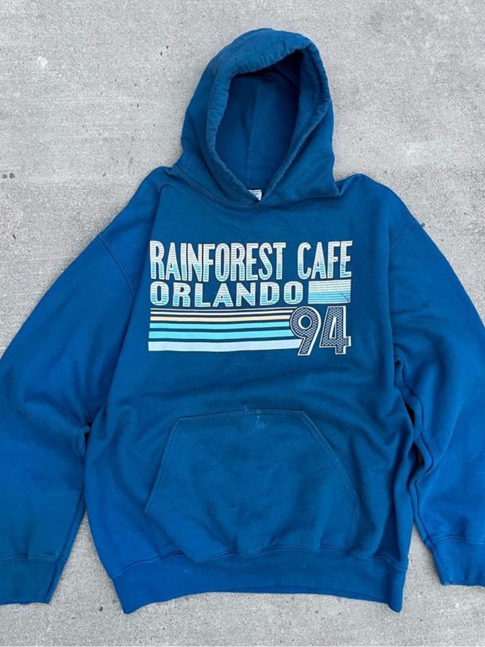 RAINFOREST Blue Graphic Hooded Sweatshirt